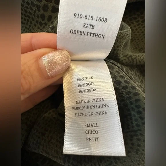 RAILS SILK KATE GREEN PYTHON BLOUSE - Picture 9 of 9